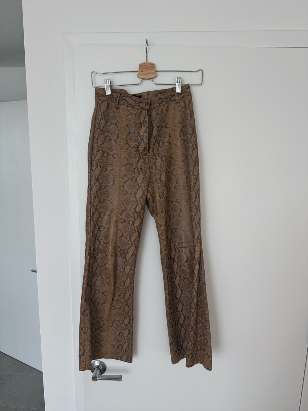 Nili Lotan Brown Snake-Print Men’s Pants
